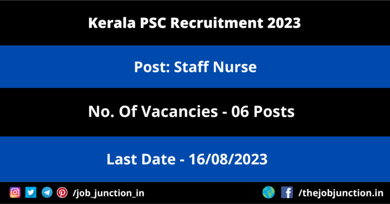 Kerala PSC Staff Nurse Recruitment 2023