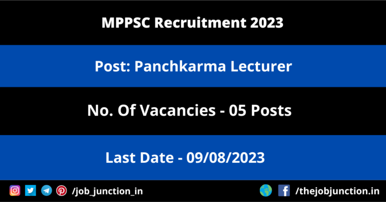 MPPSC Panchkarma Lecturer Recruitment 2023
