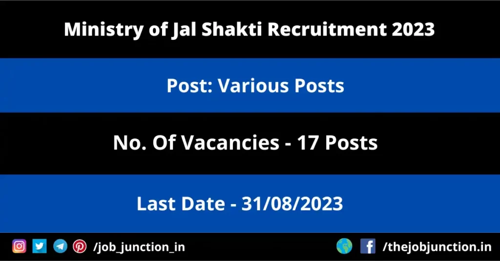 WBPSC Fishery Field Assistant Recruitment 2023 JOB JUNCTION Ministry of Jal Shakti Recruitment 2023