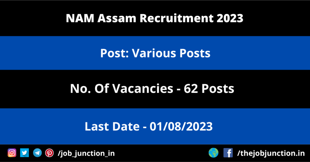 DRDO Recruitment 2023 JOB JUNCTION NAM Assam Recruitment 2023