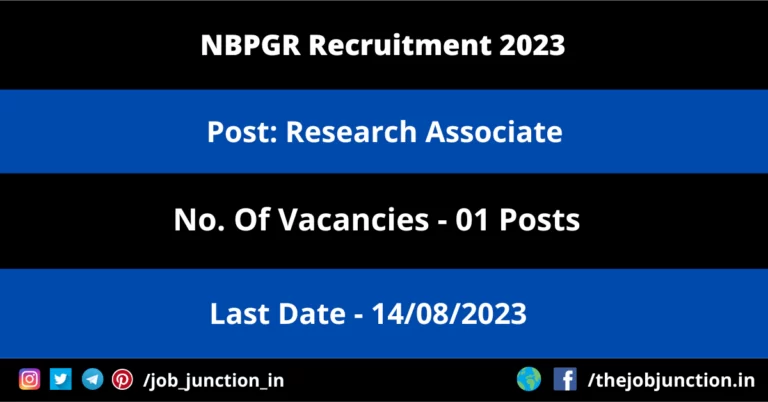 NBPGR Research Associate Recruitment 2023