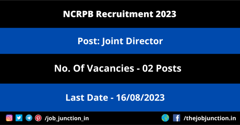 NCRPB Joint Director Recruitment 2023