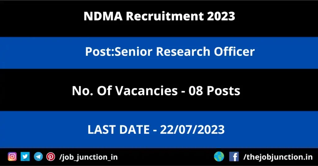 Indian Coast Guard Recruitment 2023 JOB JUNCTION NDMA SRO Recruitment 2023