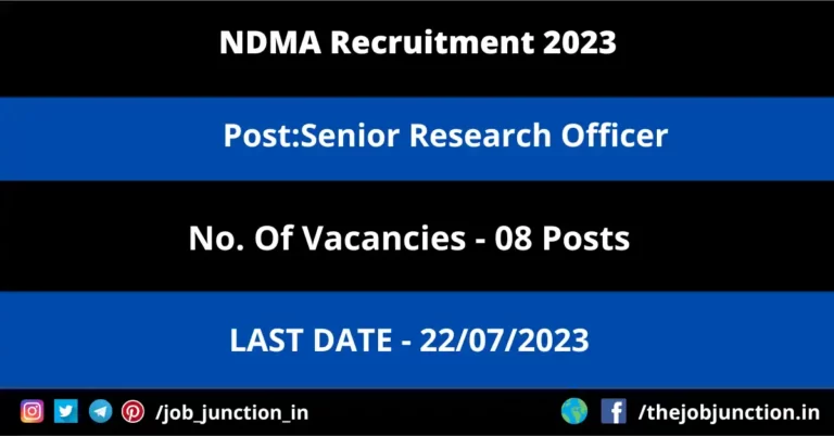 NDMA SRO Recruitment 2023