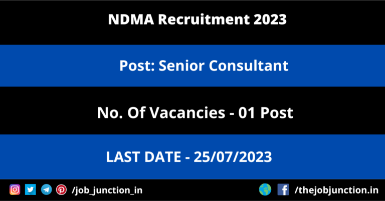NDMA Senior Consultant Recruitment 2023