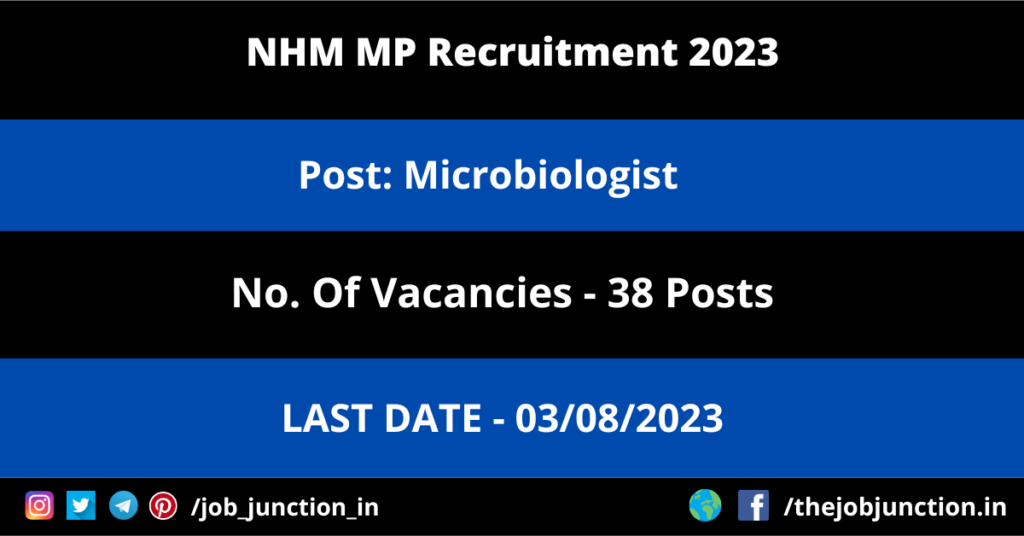 SSMC Rewa Recruitment 2023 JOB JUNCTION NHM MP Microbiologist Recruitment 2023