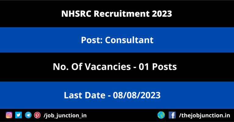 NHSRC Consultant Recruitment 2023