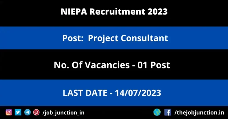 NIEPA Project Consultant Recruitment 2023