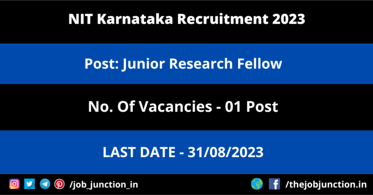 NIT Karnataka JRF Recruitment 2023