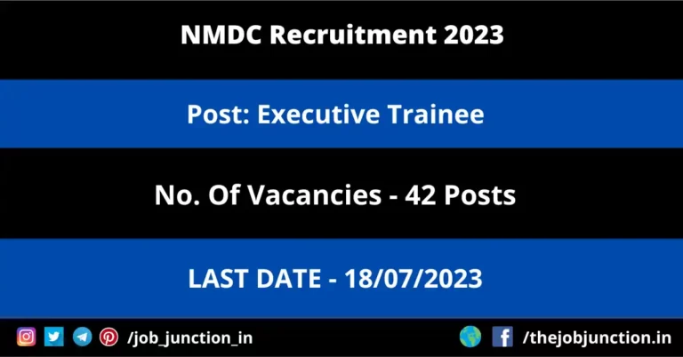 NMDC Executive Trainee Recruitment 2023