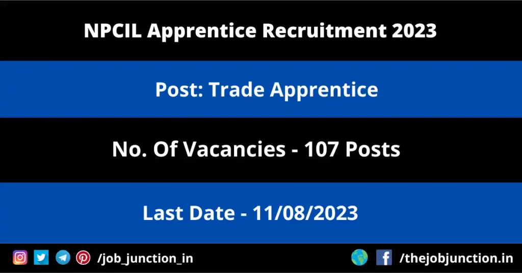 Eastern Railway Recruitment 2023 JOB JUNCTION NPCIL Apprentice Recruitment 2023