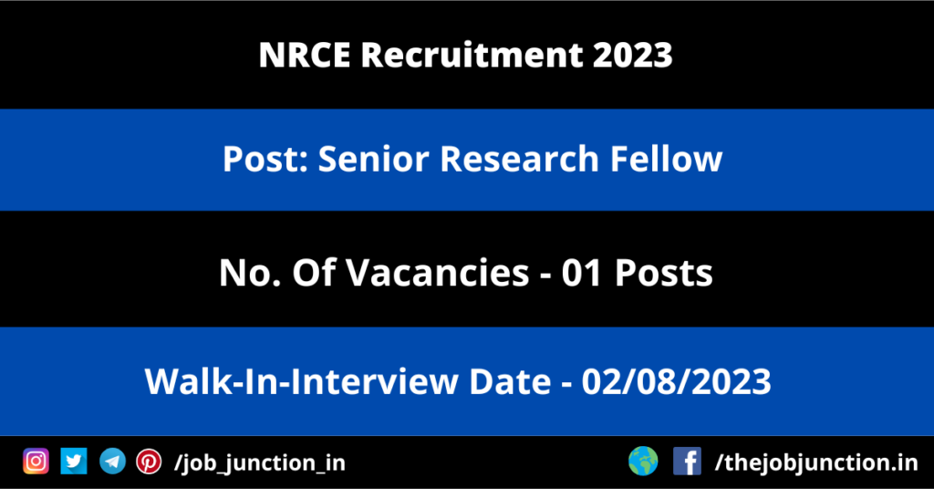 SSMC Rewa Recruitment 2023 JOB JUNCTION NRCE SRF Recruitment 2023