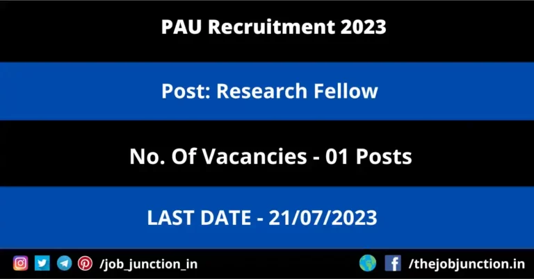PAU Research Fellow Recruitment 2023