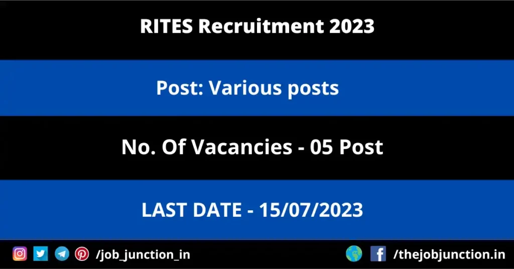 IMTECH Project Associate Recruitment 2023 JOB JUNCTION RITES Recruitment 2023