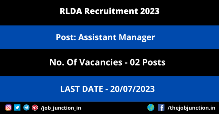RLDA Assistant Manager Recruitment 2023
