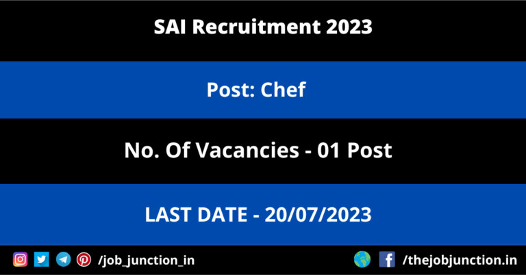 SAI Chef Recruitment 2023