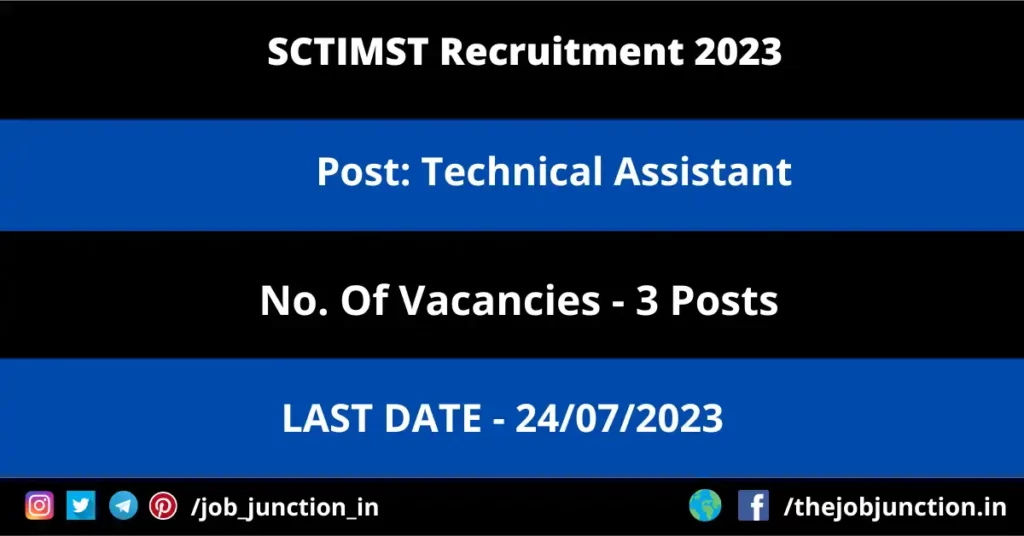 AIIMS Nagpur Recruitment 2023 JOB JUNCTION SCTIMST Technical Assistant Recruitment 2023