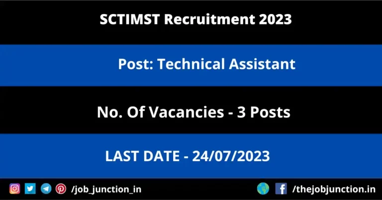 SCTIMST Technical Assistant Recruitment 2023