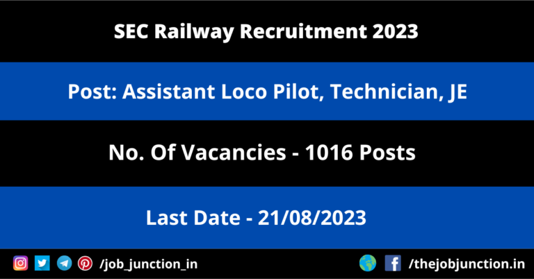 SEC Railway Recruitment 2023