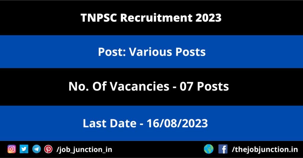 NCB Intelligence Officer Recruitment 2023 JOB JUNCTION TNPSC Recruitment 2023