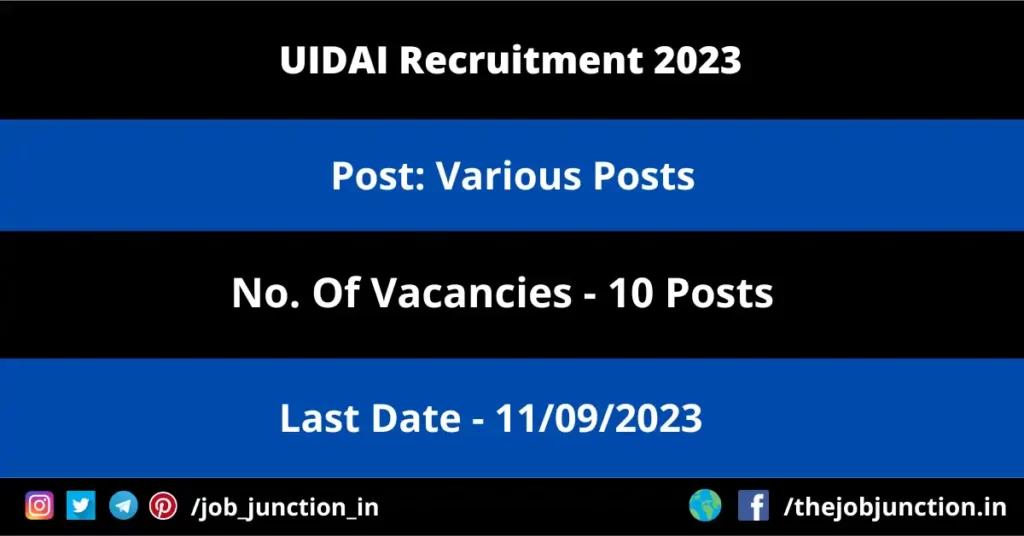 Kerala PSC School Teacher Recruitment 2023 JOB JUNCTION UIDAI Recruitment 2023
