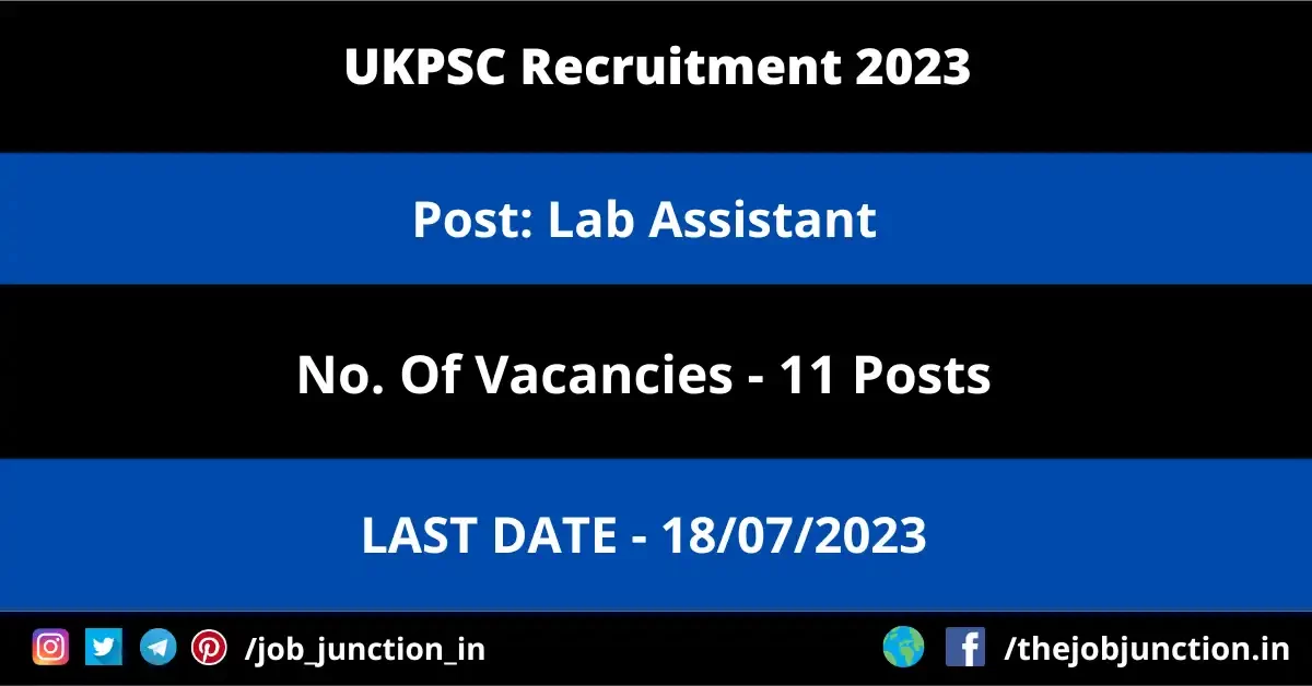 UKPSC Lab Assistant Recruitment 2023