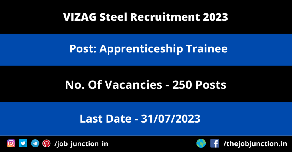 NAM Assam Recruitment 2023 JOB JUNCTION VIZAG Steel Apprentice Recruitment 2023