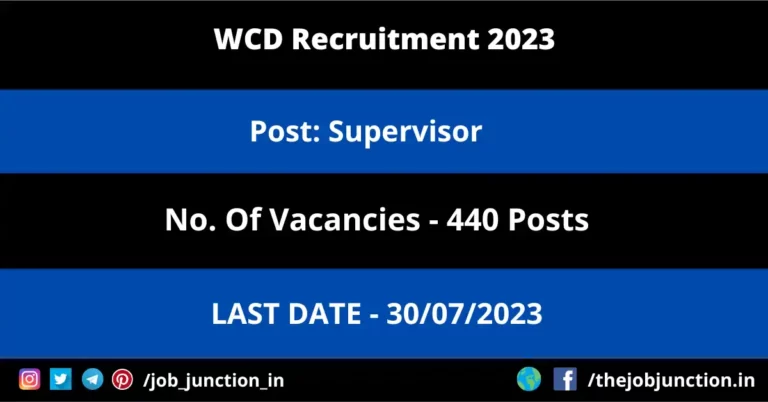 WCD Supervisor Recruitment 2023