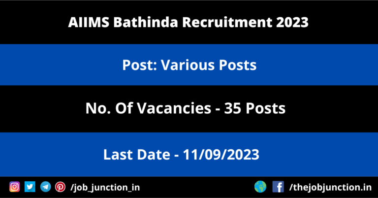 AIIMS Bathinda Recruitment 2023
