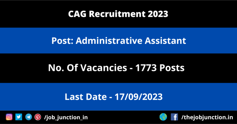 CAG Administrative Assistant Recruitment 2023
