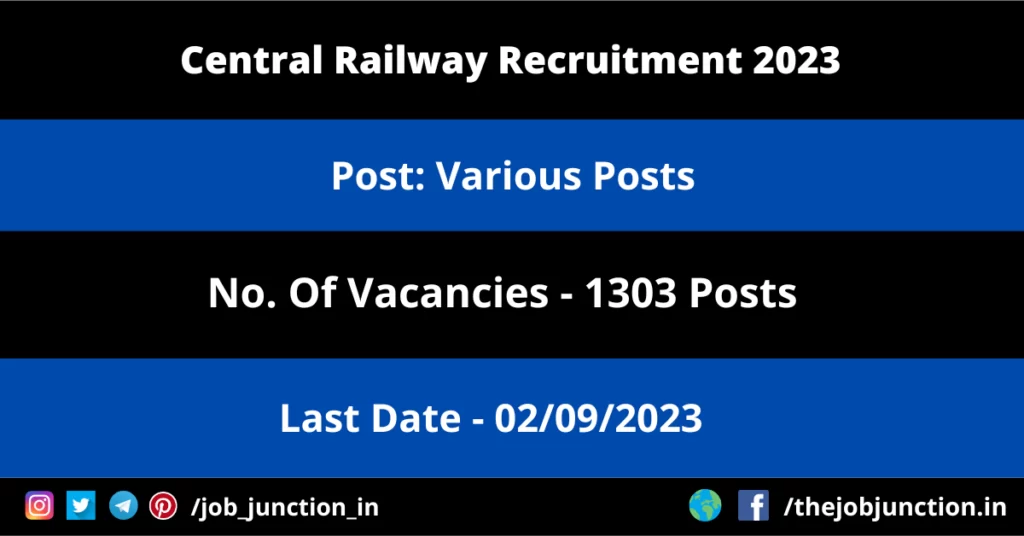 APSRTC Recruitment 2025 JOB JUNCTION Central Railway Recruitment 2023