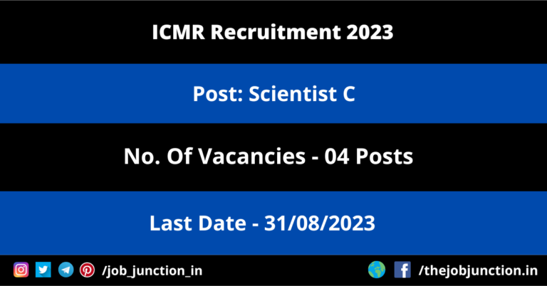 ICMR Scientist Recruitment 2023