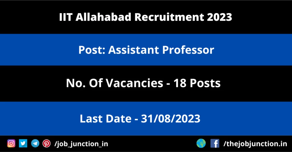 MPSC Deputy Director Recruitment 2023 JOB JUNCTION IIIT Allahabad Assistant Professor Recruitment 2023