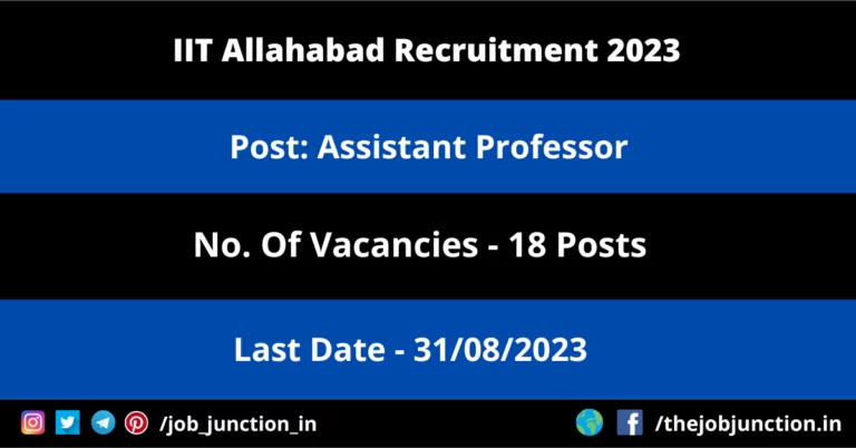 IIIT Allahabad Assistant Professor Recruitment 2023