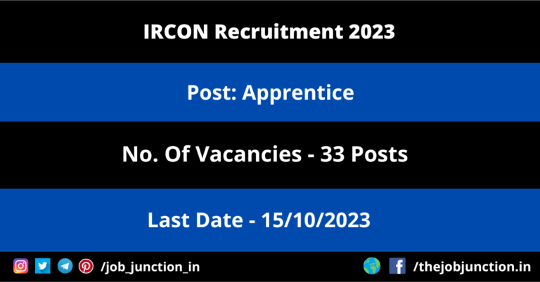 IRCON Apprentice Recruitment 2023