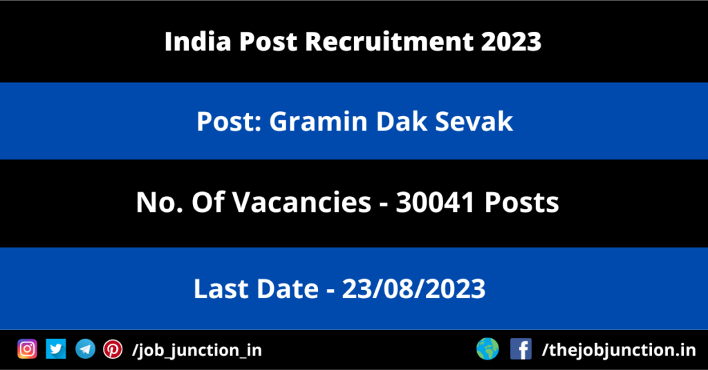 India Post Mumbai Recruitment 2026 JOB JUNCTION India Post GDS Recruitment 2023