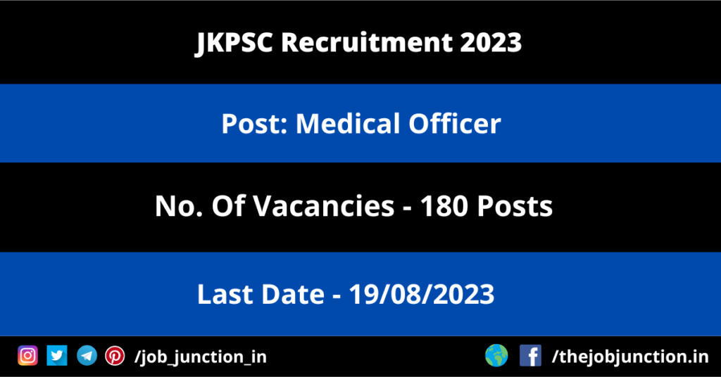 OPSC Medical Officer Recruitment 2023 JOB JUNCTION JKPSC Medical Officer Recruitment 2023