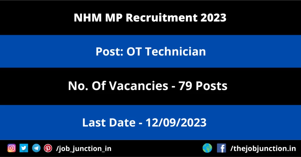MPPGCL Manager Recruitment 2023 JOB JUNCTION NHM MP OT Technician Recruitment 2023
