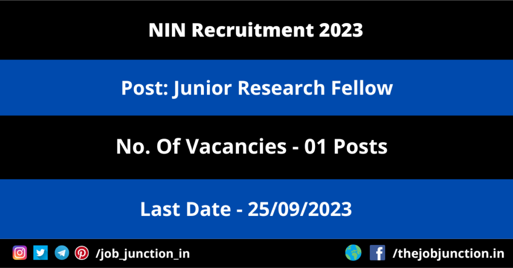 NABI Recruitment 2023 JOB JUNCTION NIN JRF Recruitment 2023