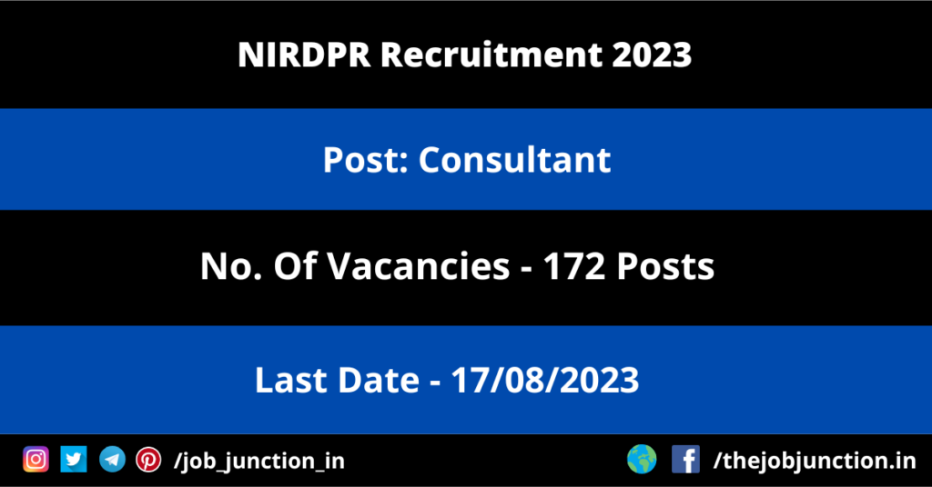 IARI Recruitment 2023 JOB JUNCTION NIRDPR Consultant Recruitment 2023