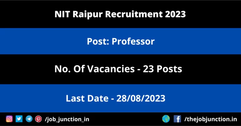 NIT Raipur Professor Recruitment 2023