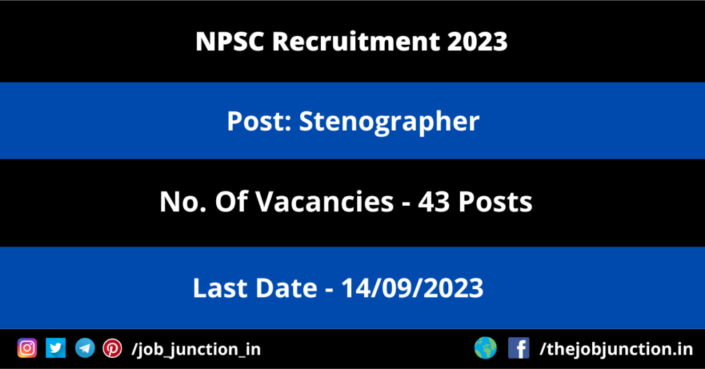 IOCL Apprentice Recruitment 2026 JOB JUNCTION NPSC Stenographer Recruitment 2023