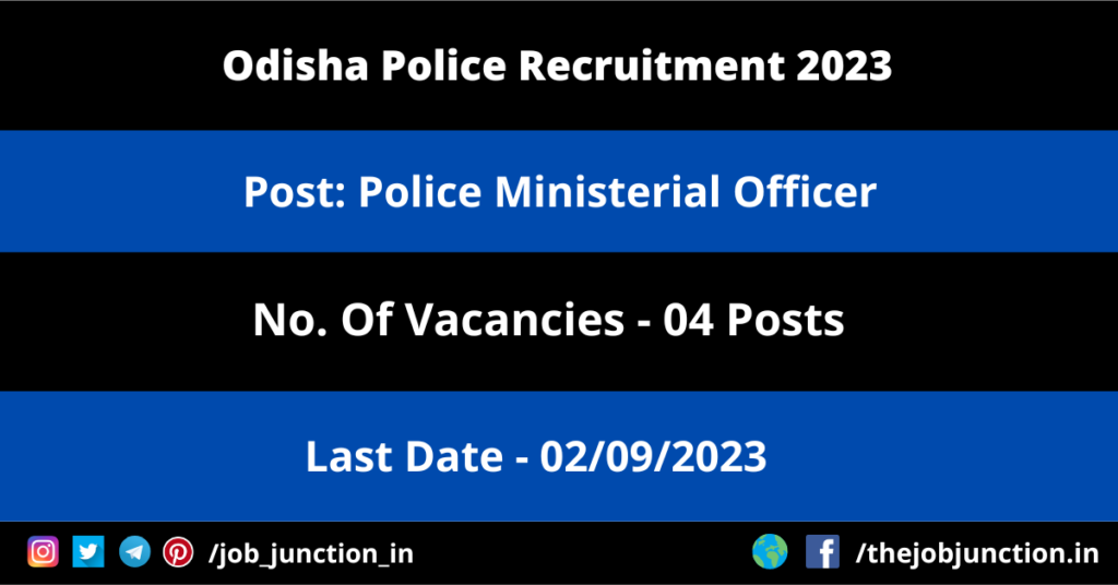 Odisha Police Recruitment 2023 JOB JUNCTION Odisha Police Recruitment 2023