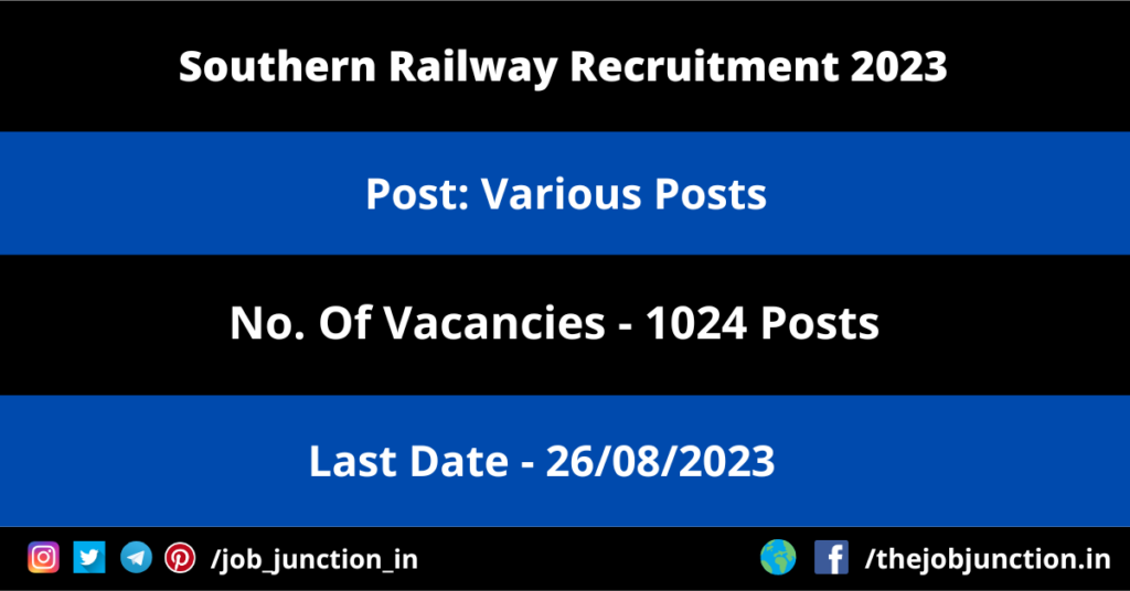 APSRTC Recruitment 2025 JOB JUNCTION Southern Railway Recruitment 2023