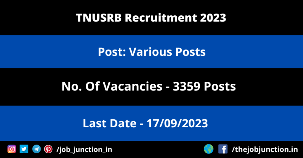 DHS Chengalpattu Recruitment 2026 JOB JUNCTION TNUSRB Recruitment 2023