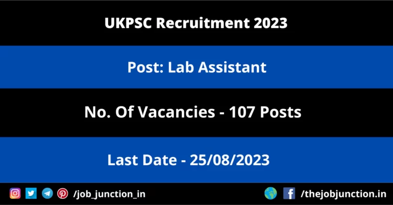 UKPSC Lab Assistant Recruitment 2023