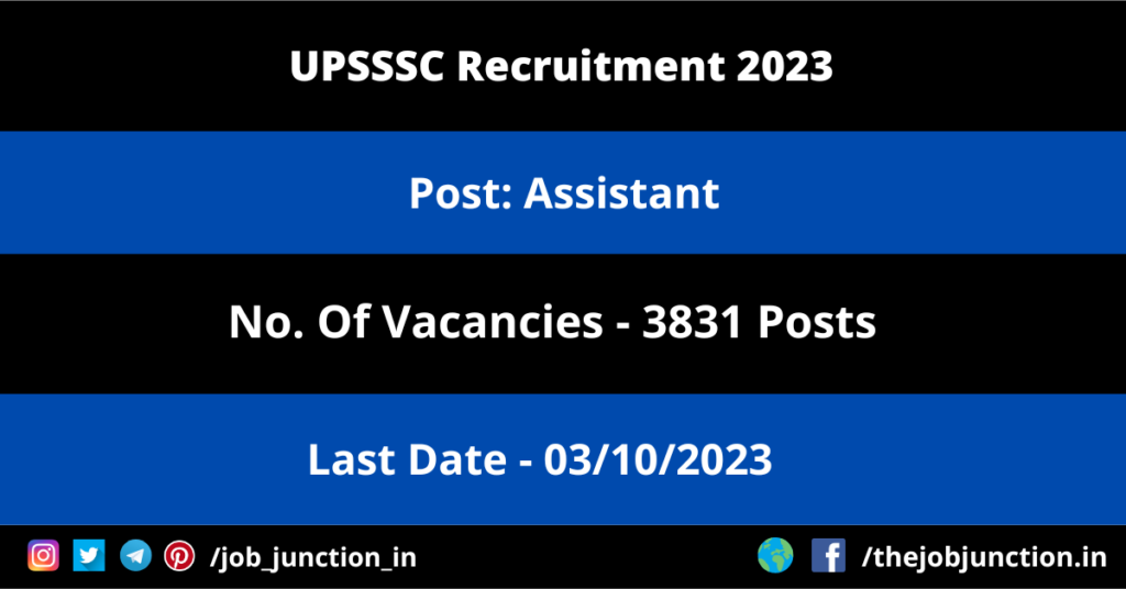 UKPSC Lab Assistant Recruitment 2023 JOB JUNCTION UPSSSC Assistant Recruitment 2023