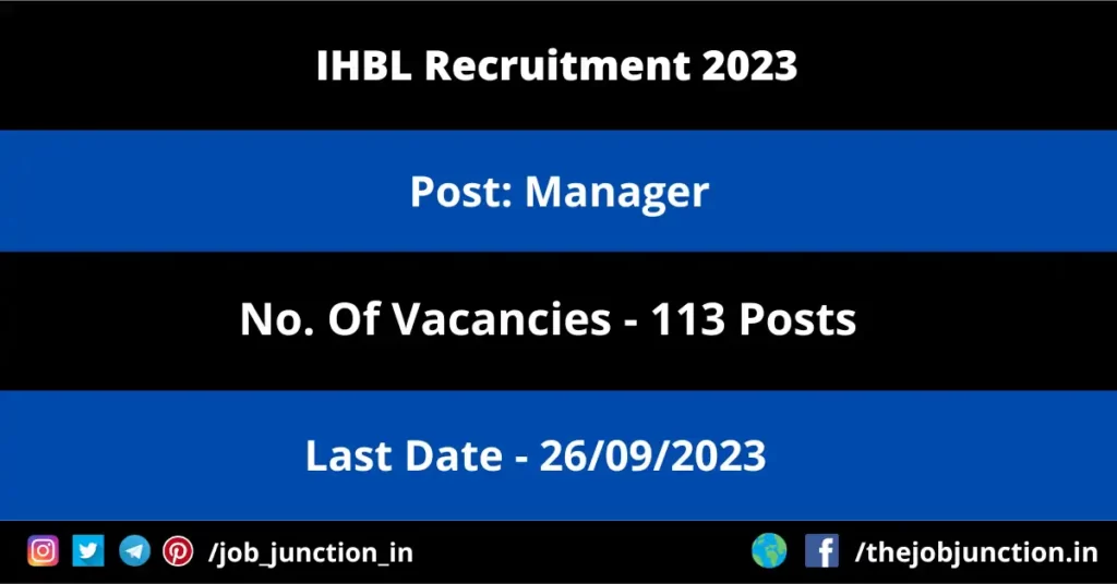 SECR Recruitment 2025 JOB JUNCTION IHBL Recruitment 2023