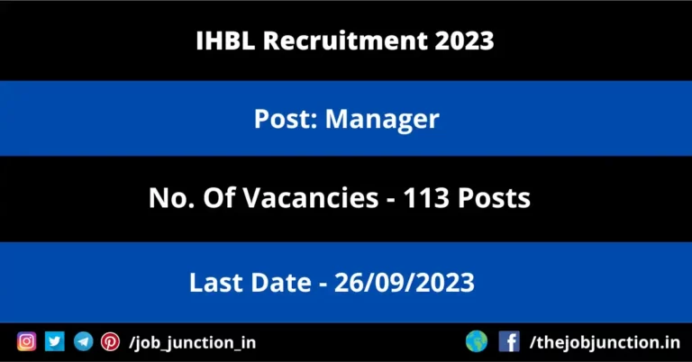 IHBL Recruitment 2023