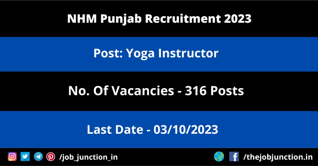 IDBI Bank Recruitment 2026 JOB JUNCTION NHM Punjab Yoga Instructor Recruitment 2023
